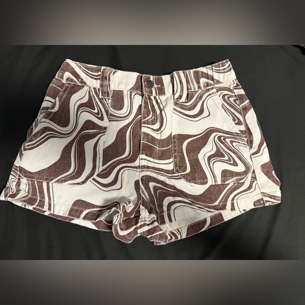 PacSun Brown and White Swirl Shorts
